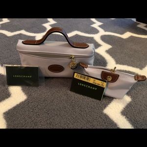 Longchamp ‘Le Pliage” Pouchette & Coin (Graphite)